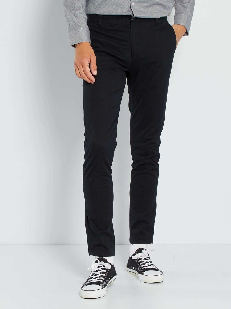 Pantaloni chino skinny stretch - L32 nero - Kiabi