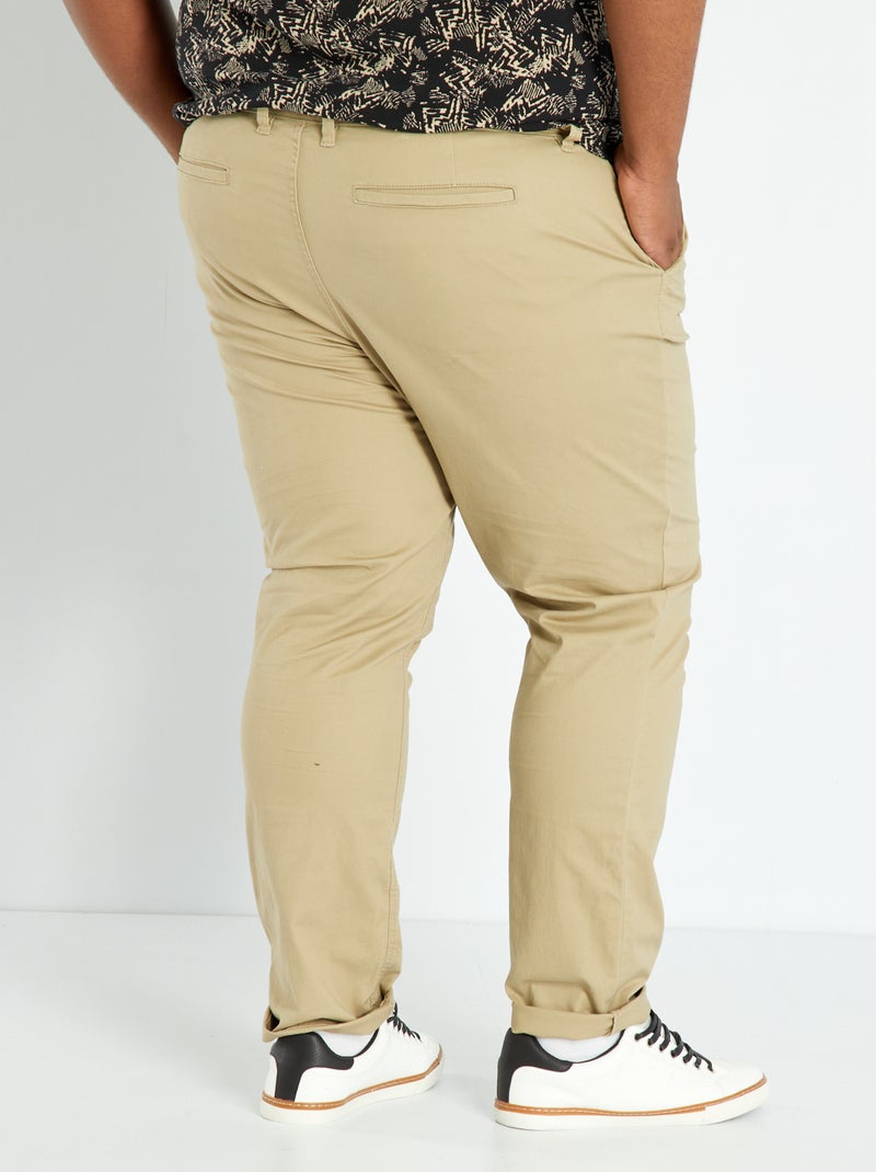Pantaloni chino slim - L32 beige melange - Kiabi