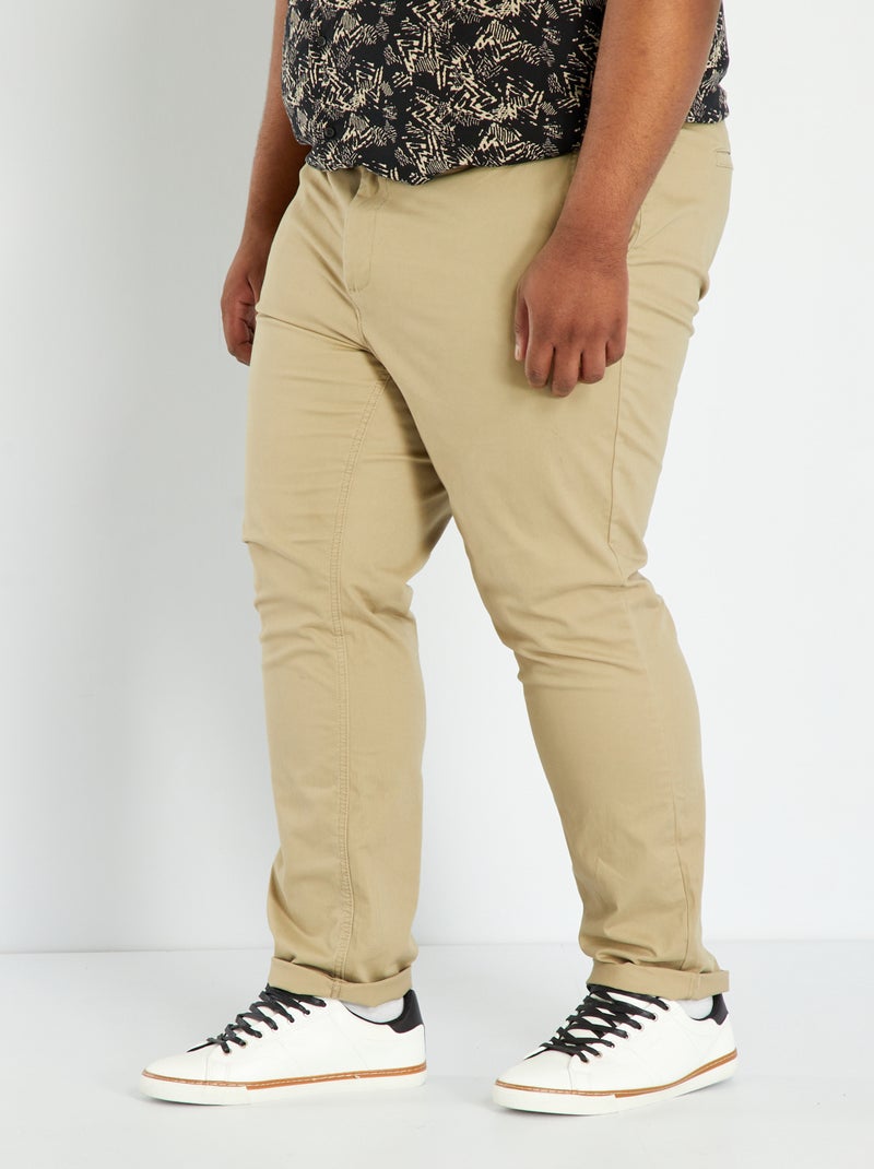 Pantaloni chino slim - L32 beige melange - Kiabi