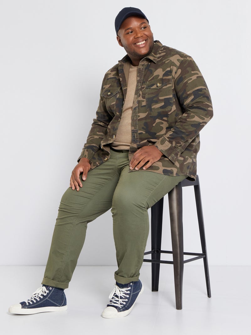 Pantaloni chino slim - L32 verde scuro - Kiabi