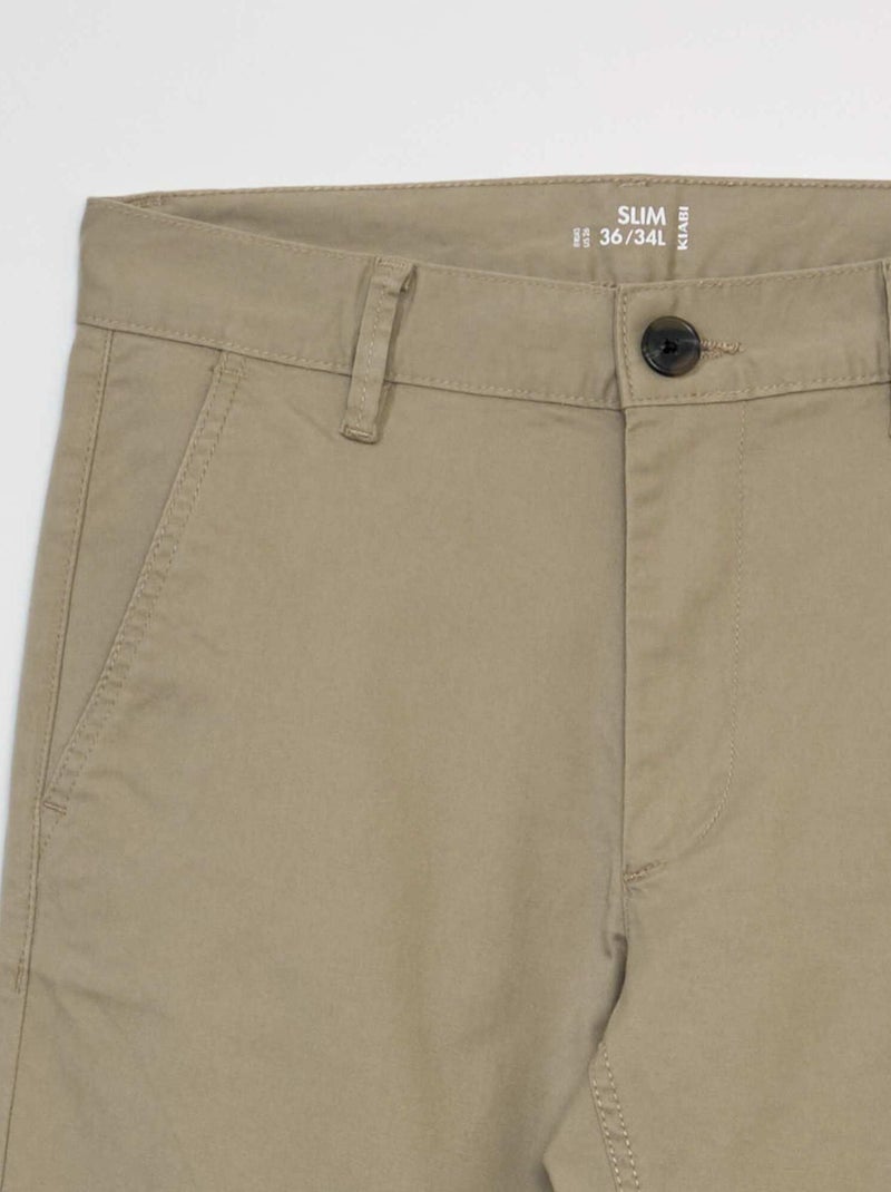 Pantaloni chino slim - L34 BEIGE - Kiabi