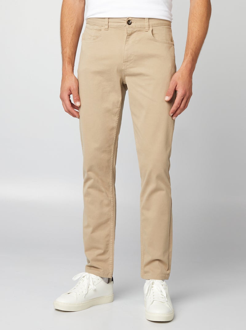 Pantaloni chino slim 5 tasche - L32 beige - Kiabi