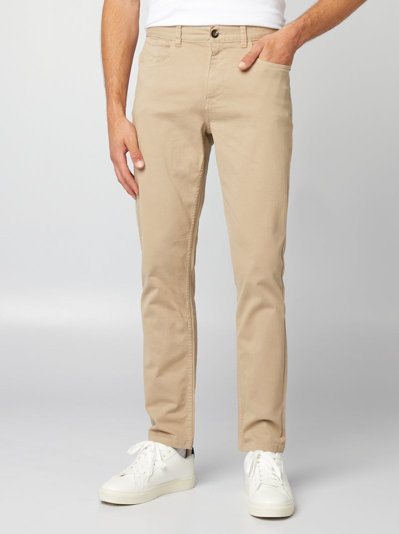 Pantaloni chino slim 5 tasche - L32 beige - Kiabi