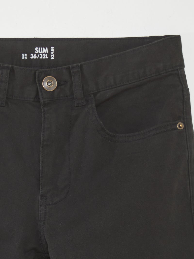 Pantaloni chino slim 5 tasche - L32 NERO - Kiabi