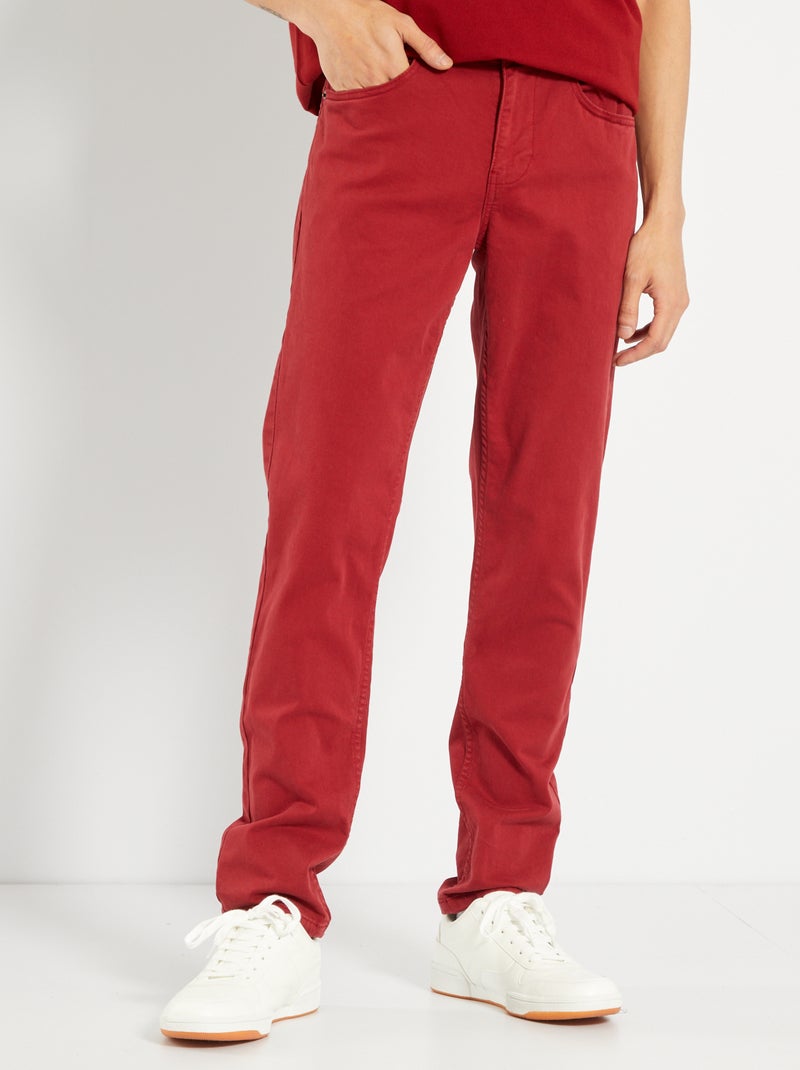 Pantaloni chino slim 5 tasche - L32 ROSSO - Kiabi