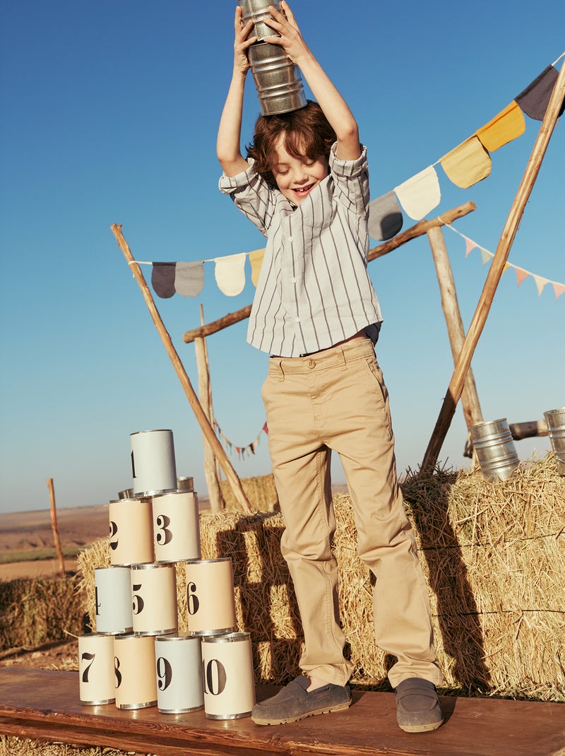 Pantaloni chino slim BEIGE - Kiabi
