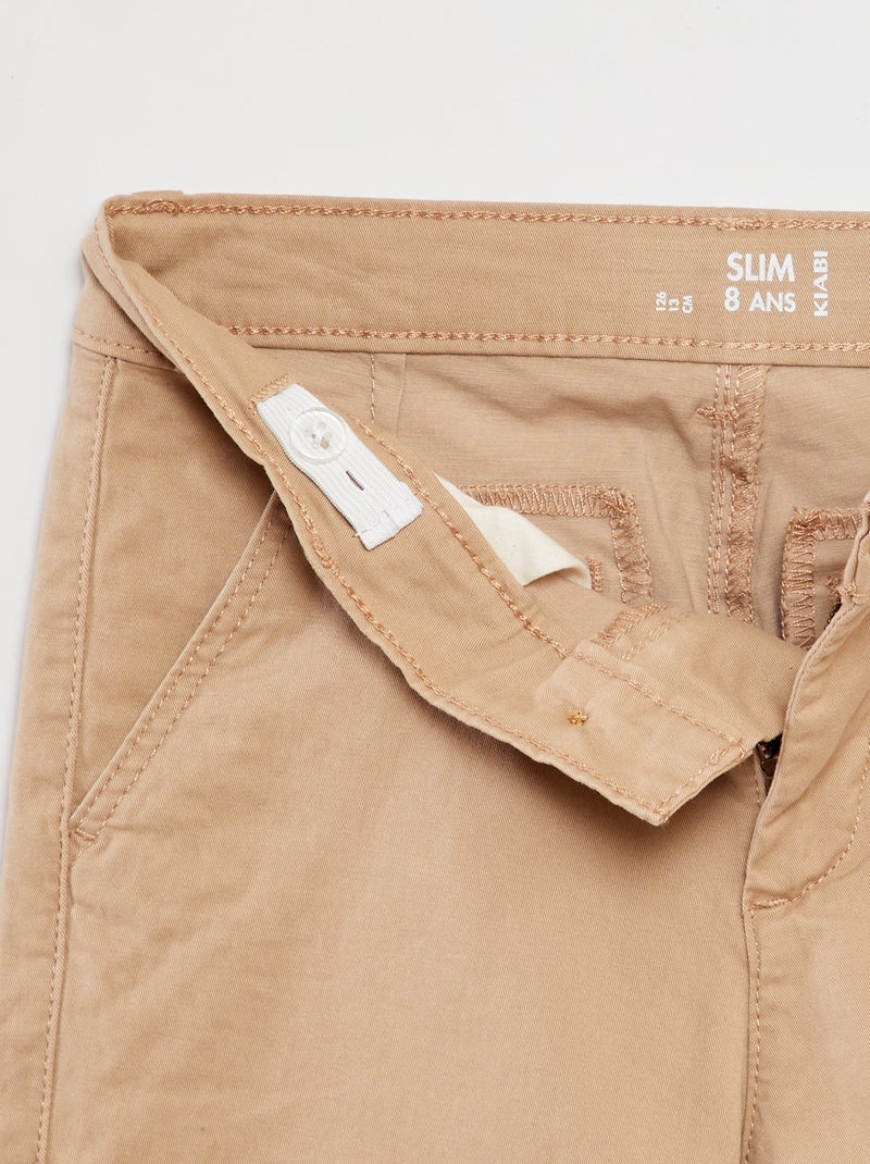 Pantaloni chino slim BEIGE - Kiabi
