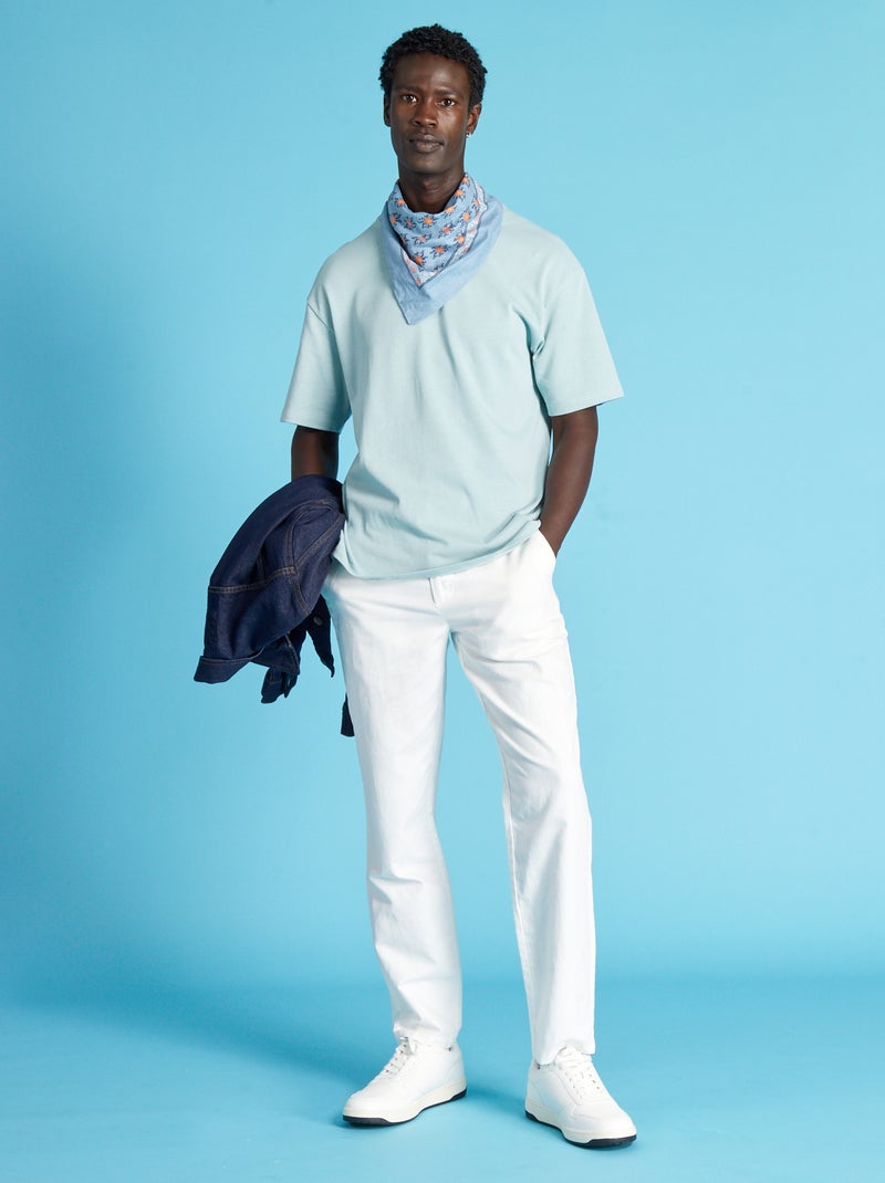 Pantaloni chino slim Bianco - Kiabi