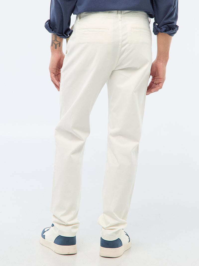 Pantaloni chino slim Bianco - Kiabi