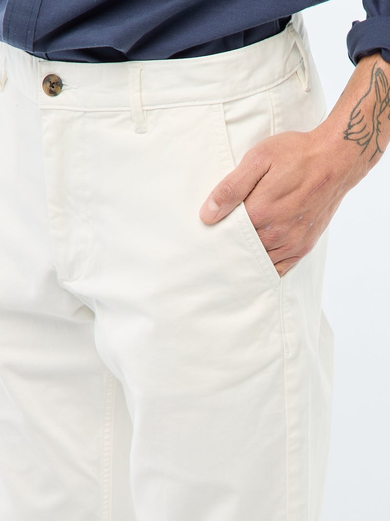 Pantaloni chino slim Bianco - Kiabi