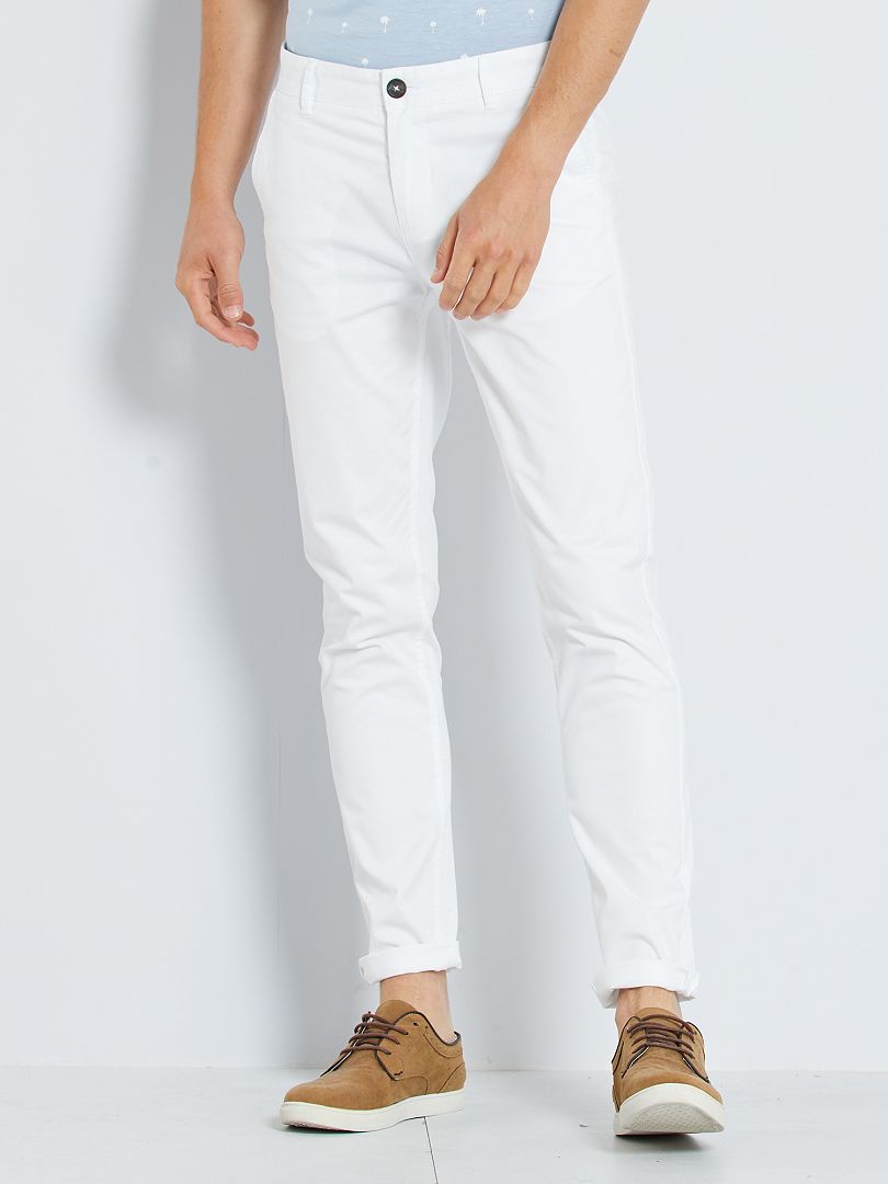 Pantaloni chino slim bianco - Kiabi