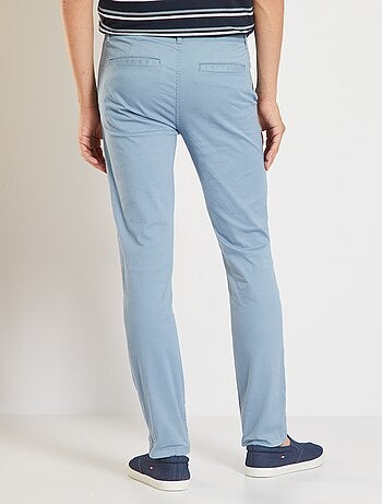 Blu Farfetch Abbigliamento Pantaloni e jeans Pantaloni Pantaloni chinos Chino dritti con applicazione 