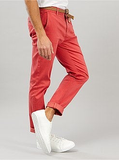 Pantaloni chino slim + cintura - Kiabi