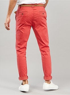 Pantaloni chino slim + cintura - Kiabi