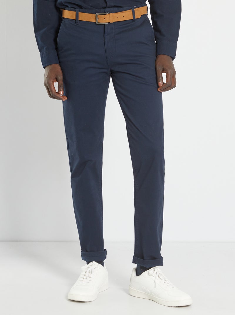 Pantaloni chino slim con cintura - L32 blu - Kiabi