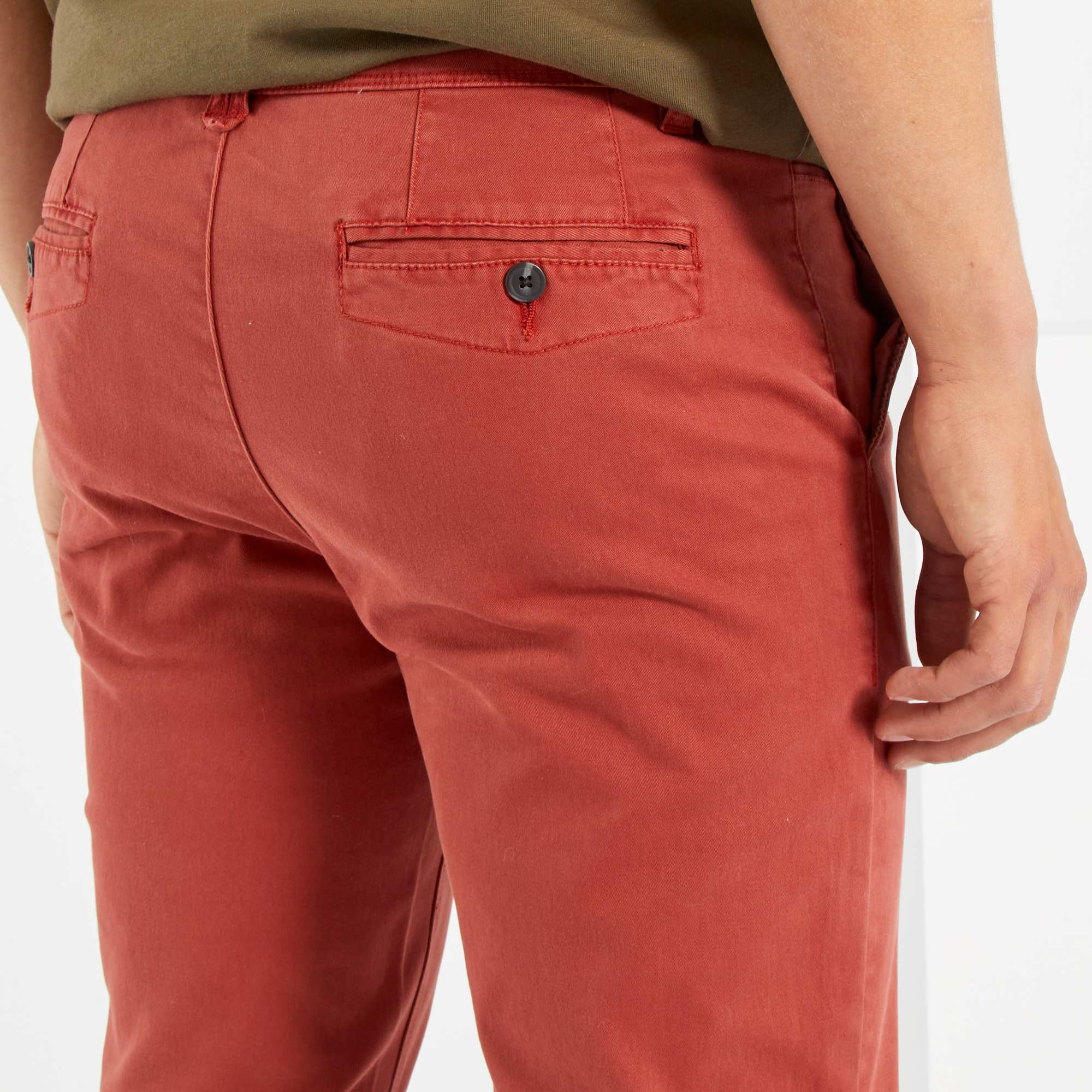 Bermuda Chino Blu In Cotone Elasticizzato Con Cinturino | Pellizzari - Foto 6