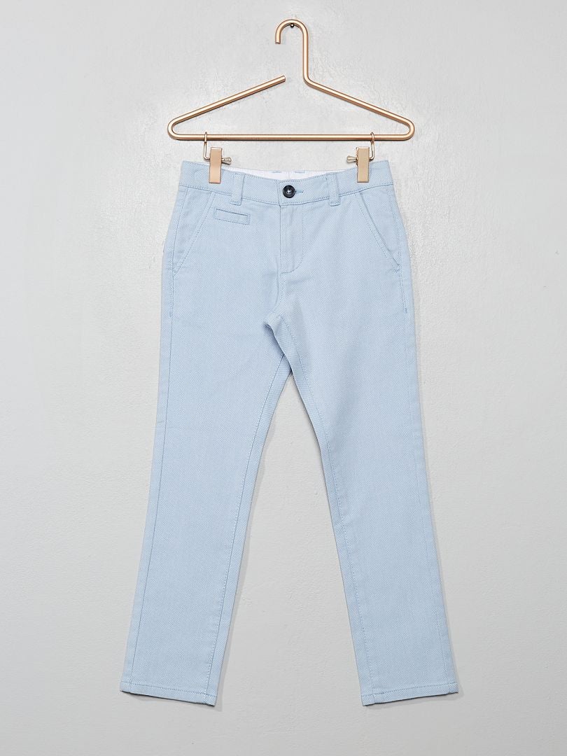Pantaloni chino slim fit con micro-motivi blu - Kiabi