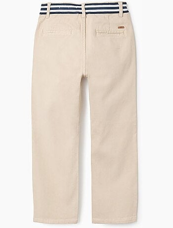 Pantaloni chino slim fit in twill con nastro a righe