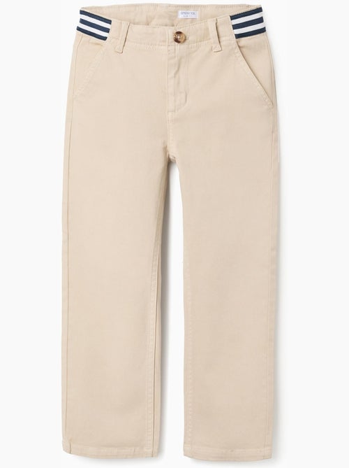 Pantaloni chino slim fit in twill con nastro a righe - Kiabi