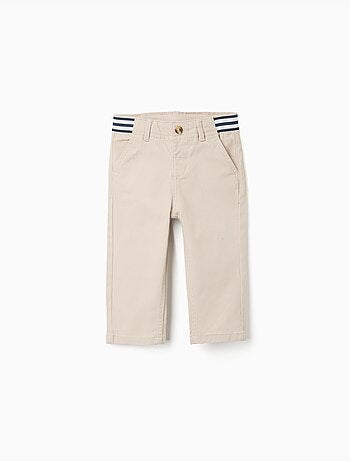 Pantaloni chino slim fit in twill con nastro a righe