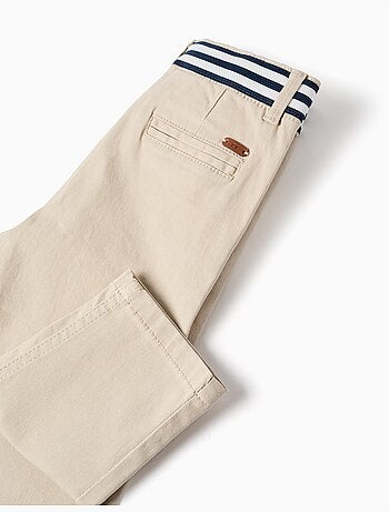 Pantaloni chino slim fit in twill con nastro a righe