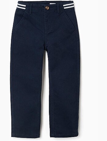 Pantaloni chino slim fit in twill con nastro a righe