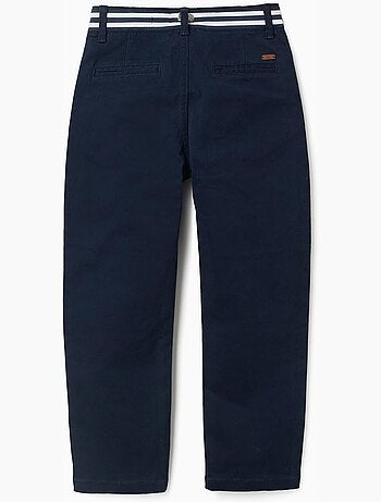 Pantaloni chino slim fit in twill con nastro a righe