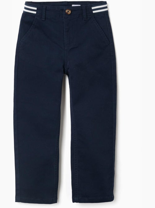Pantaloni chino slim fit in twill con nastro a righe - Kiabi