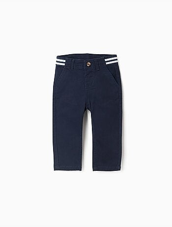 Pantaloni chino slim fit in twill con nastro a righe