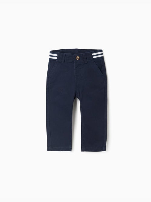 Pantaloni chino slim fit in twill con nastro a righe - Kiabi