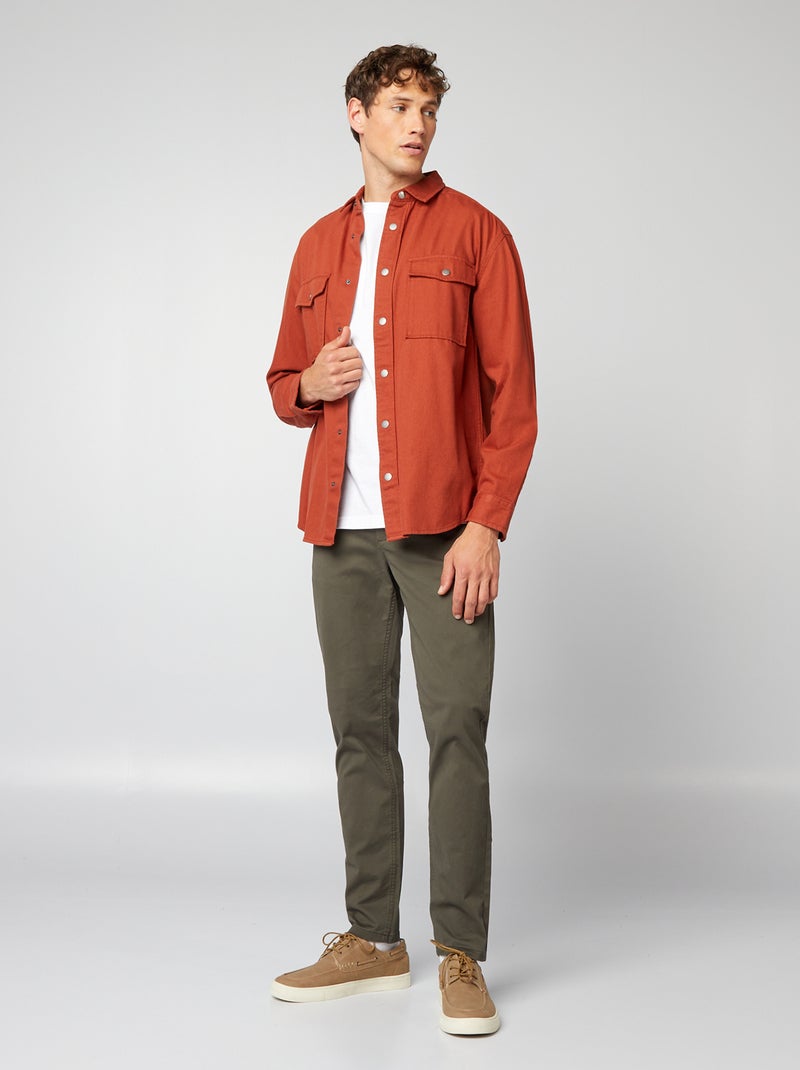 Pantaloni chino slim KAKI - Kiabi