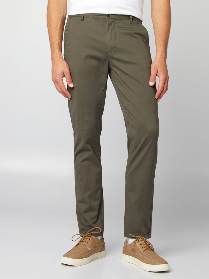 Pantaloni chino slim KAKI - Kiabi