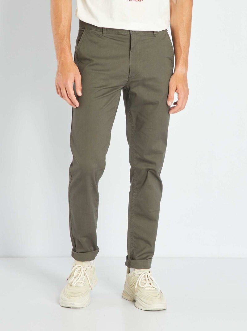 Pantaloni chino slim KAKI - Kiabi