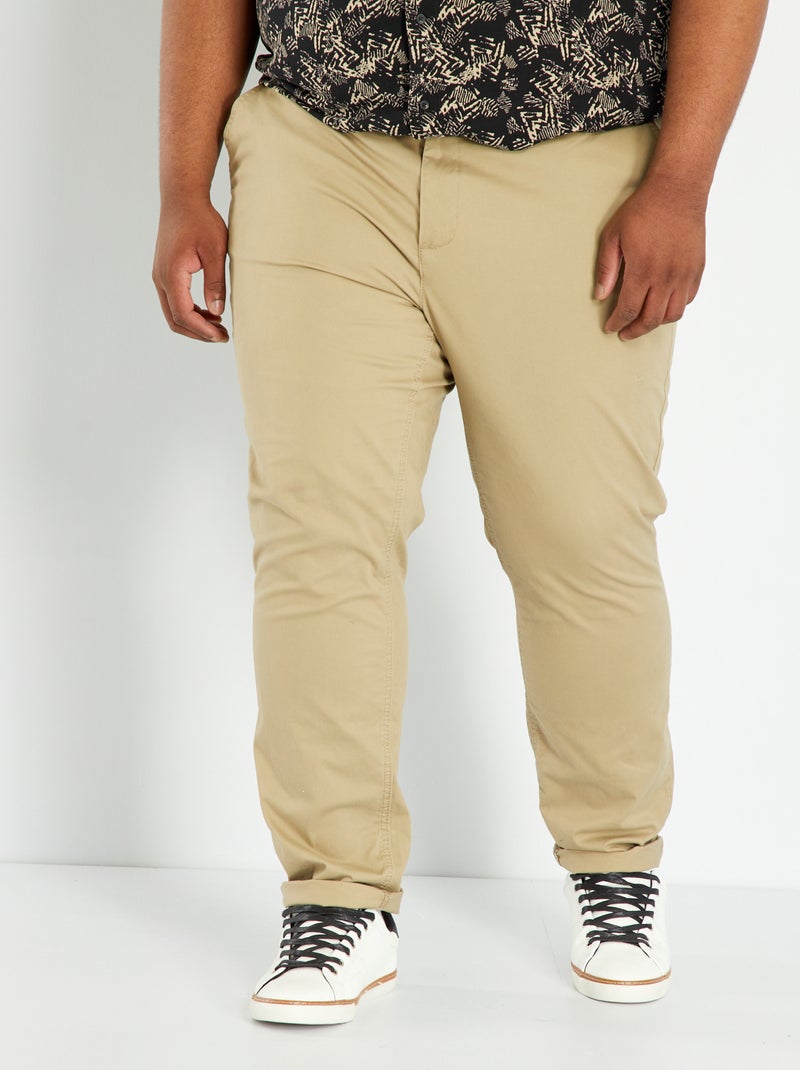 Pantaloni chino slim L32 beige melange - Kiabi