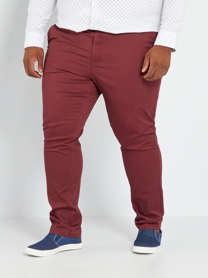 Pantaloni chino slim L32 bordeaux - Kiabi