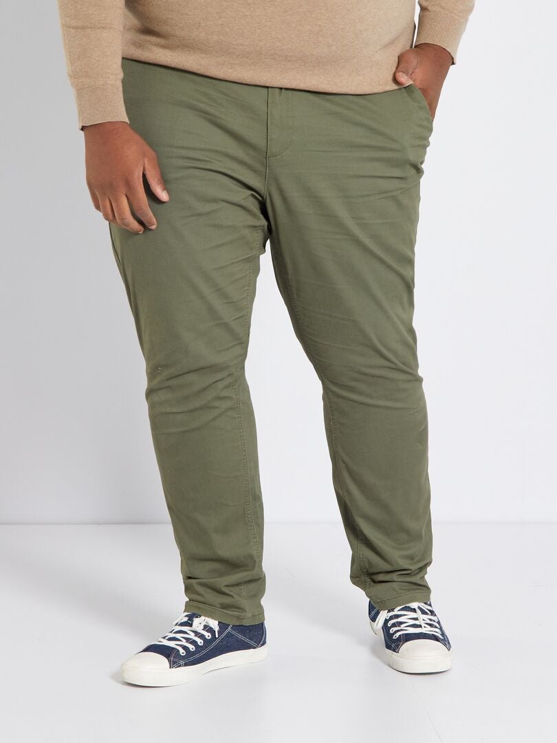 Pantaloni chino slim L32 verde scuro - Kiabi