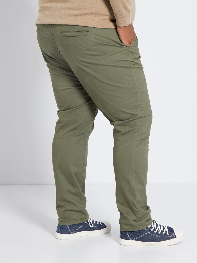 Pantaloni chino slim L32 verde scuro - Kiabi