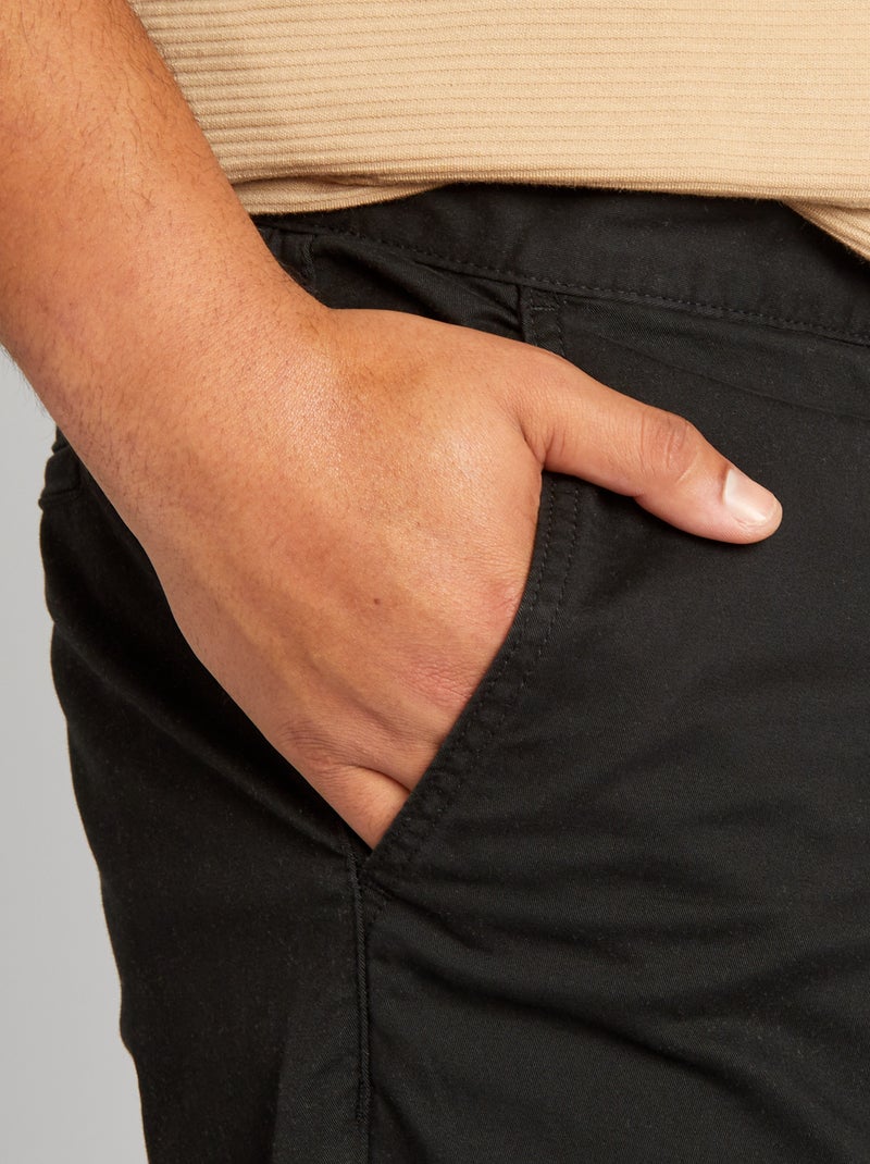 Pantaloni chino slim L34 Nero - Kiabi