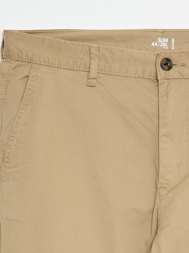 Pantaloni chino slim L38 +195 cm Beige - Kiabi