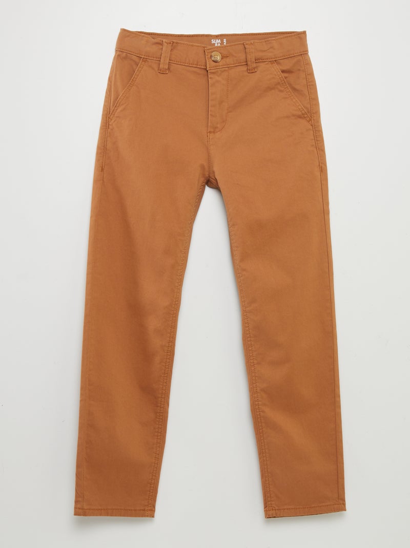 Pantaloni chino slim MARRONE - Kiabi