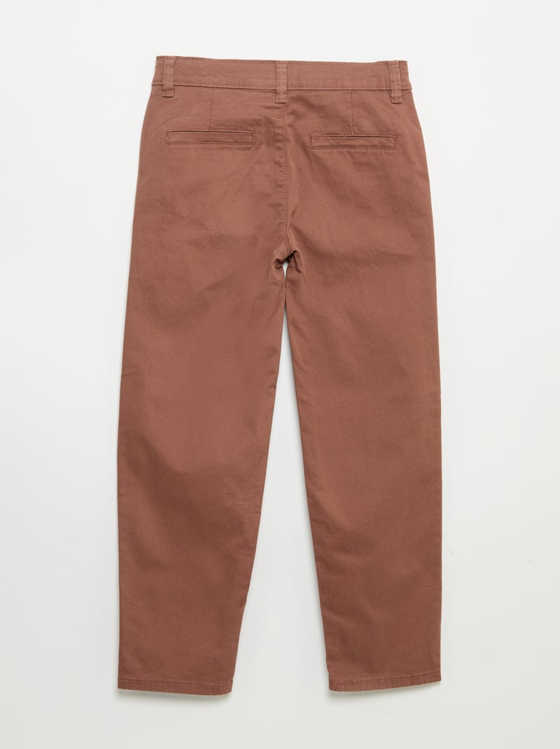 Pantaloni chino slim Marrone - Kiabi
