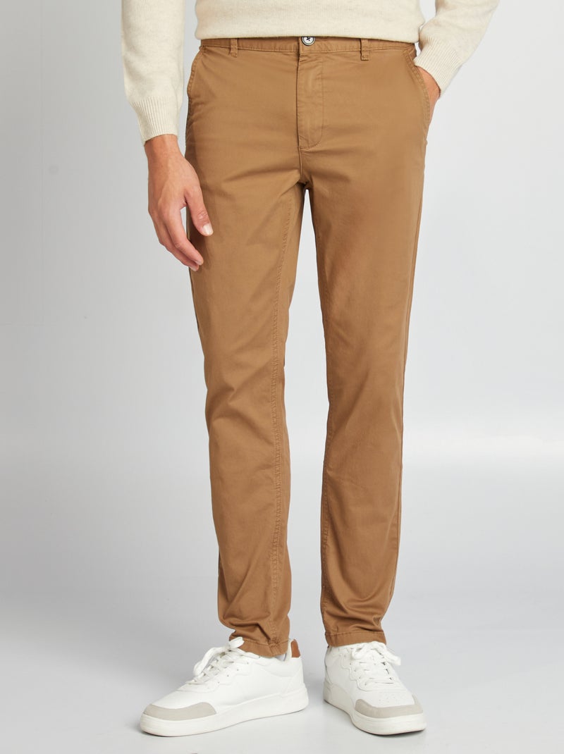 Pantaloni chino slim MARRONE - Kiabi
