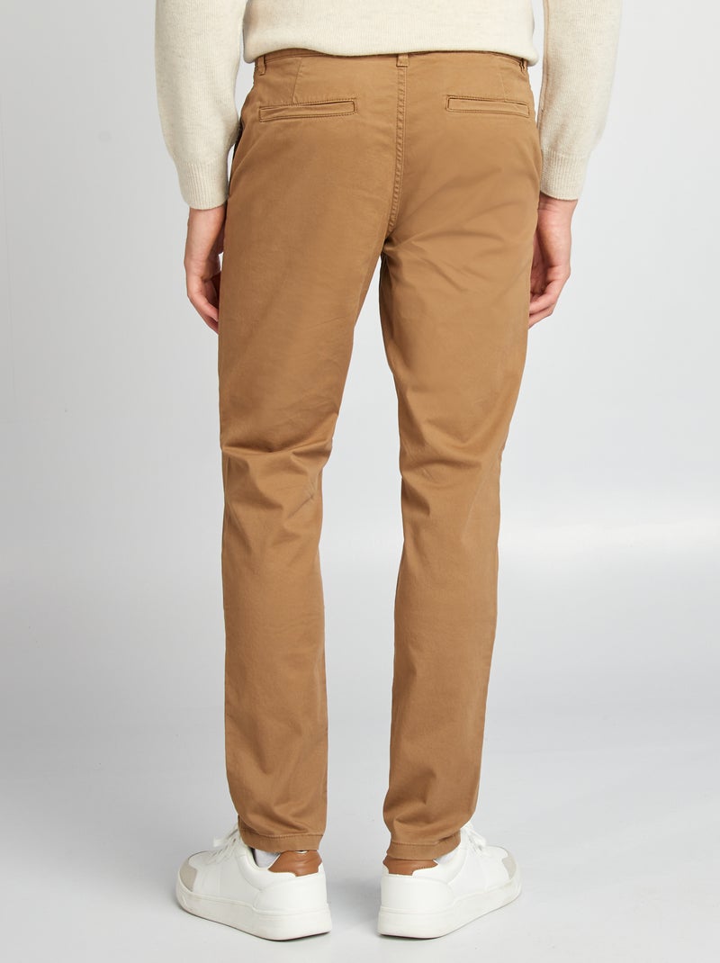 Pantaloni chino slim MARRONE - Kiabi