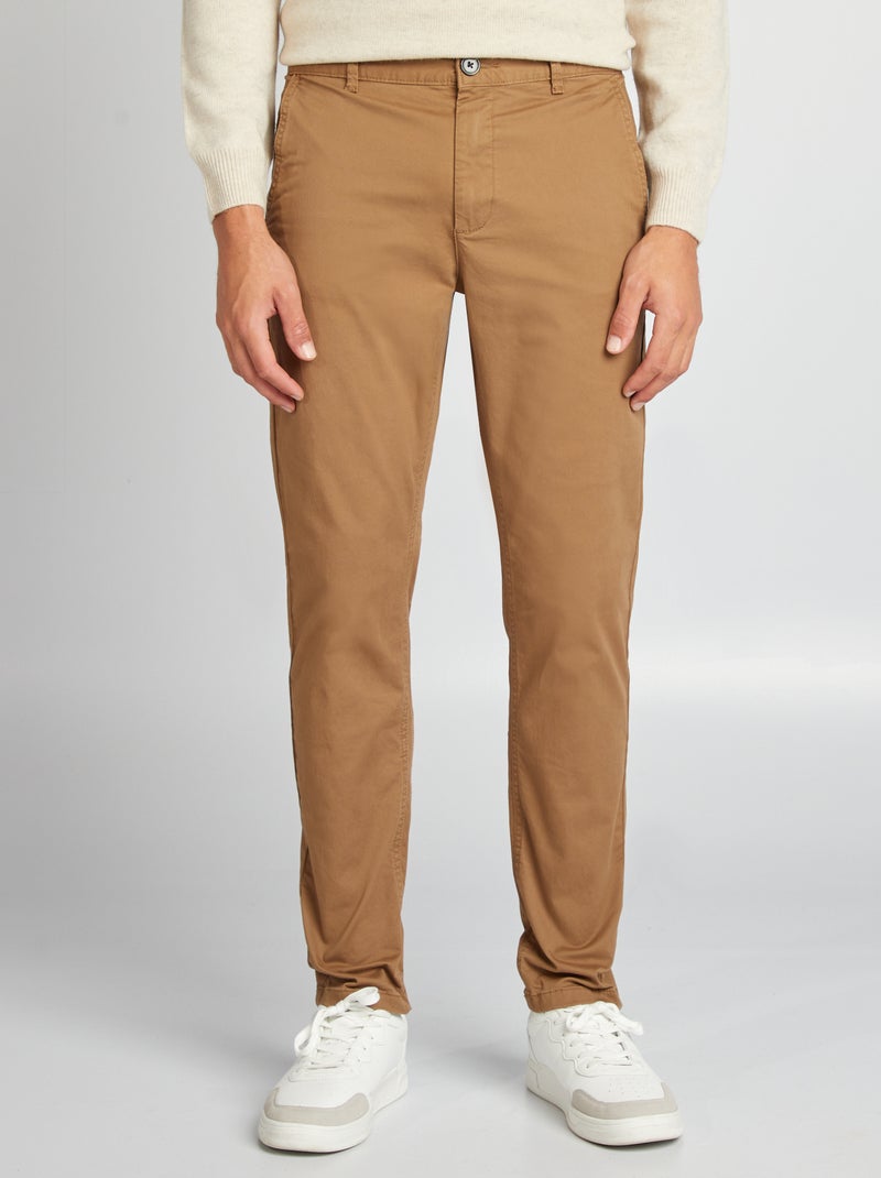 Pantaloni chino slim MARRONE - Kiabi