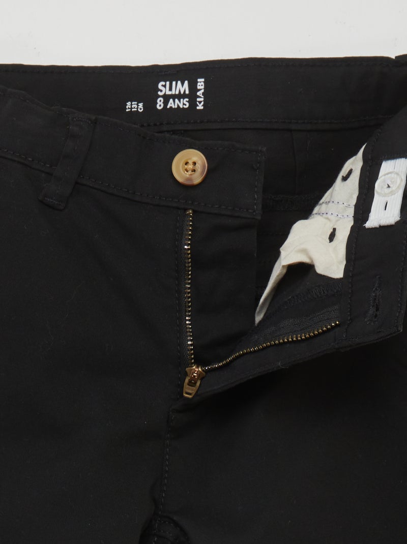 Pantaloni chino slim nero - Kiabi