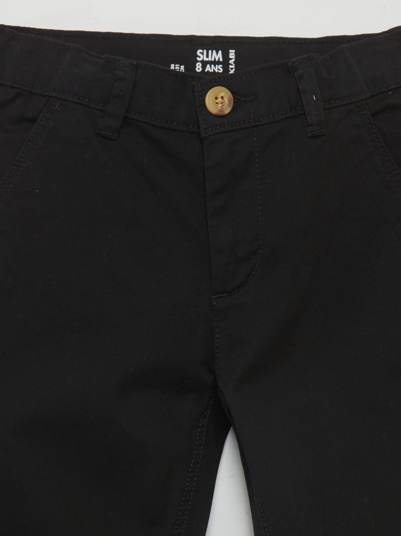 Pantaloni chino slim nero - Kiabi