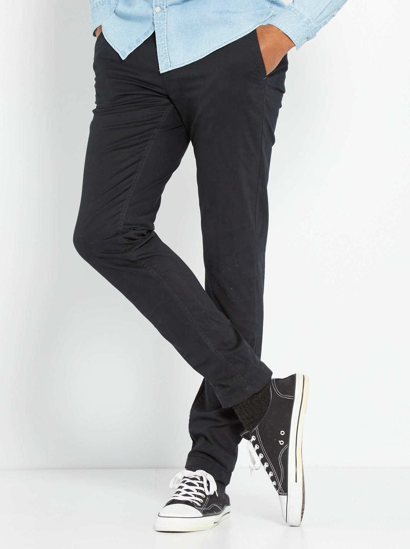 Pantaloni chino slim nero - Kiabi