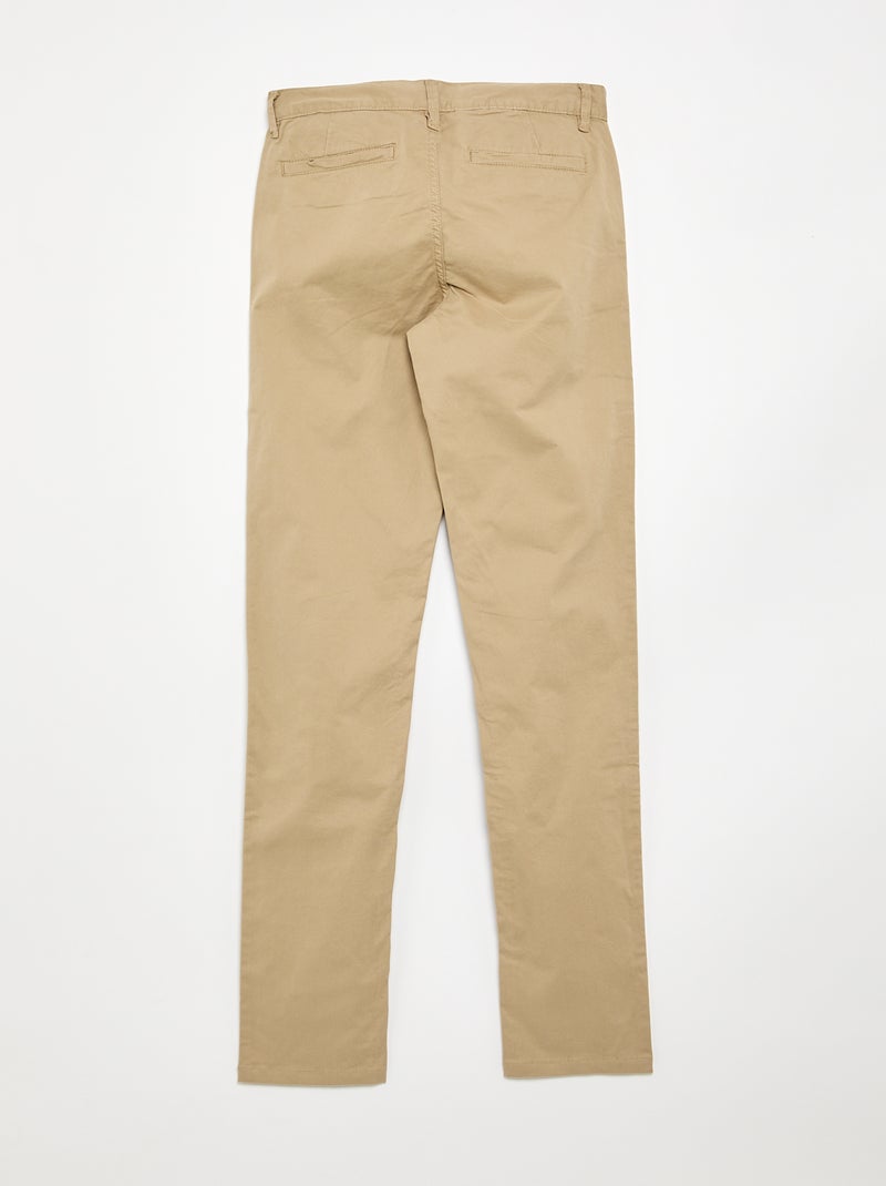 Pantaloni chino slim puro cotone L36 + 1 m 90 Beige - Kiabi
