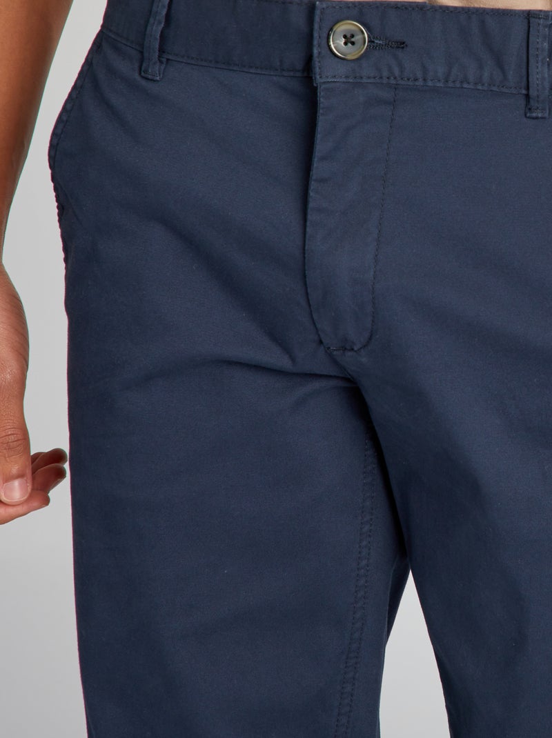 Pantaloni chino slim puro cotone L36 + 1 m 90 blu - Kiabi