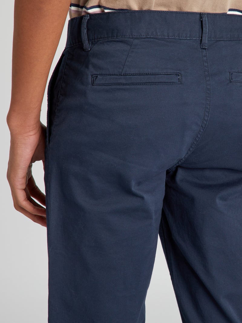 Pantaloni chino slim puro cotone L36 + 1 m 90 blu - Kiabi